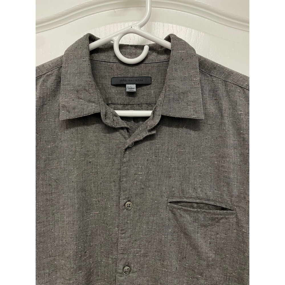 John Varvatos Textured Casual Collared Button Down Date Night Shirt - Sz Large - Picture 3 of 9